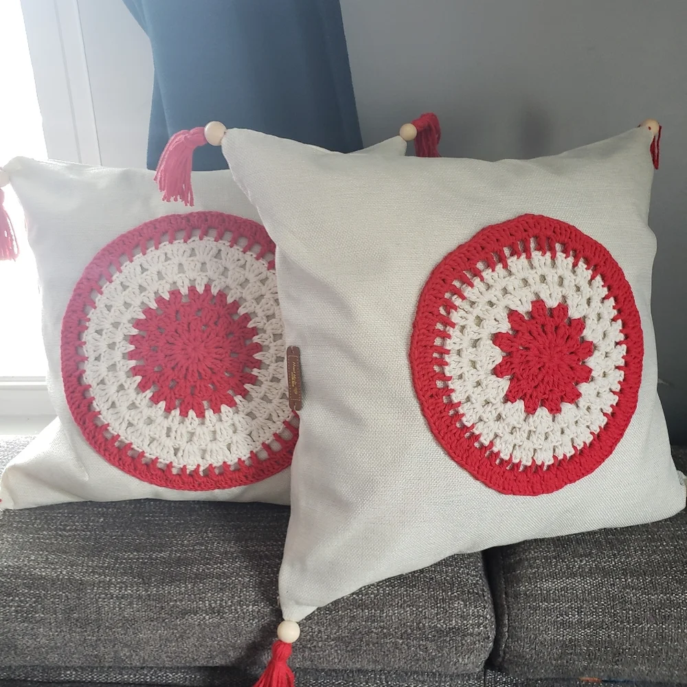Decorated  Crochet Pillow Covers Handmade